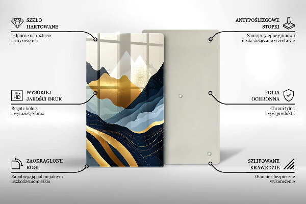 Skleněná krájecí deska Abstraktní hory