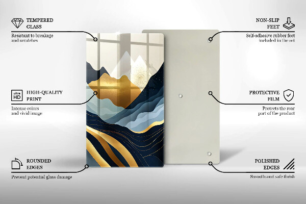 Skleněná krájecí deska Abstraktní hory