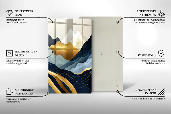 Skleněná krájecí deska Abstraktní hory