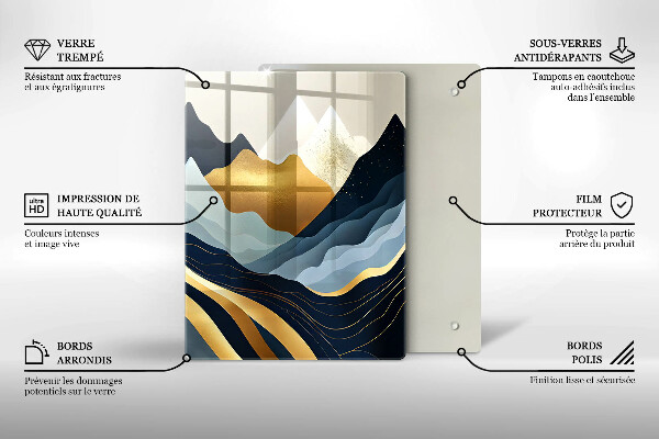 Skleněná krájecí deska Abstraktní hory