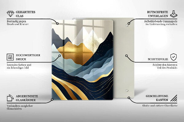 Skleněná krájecí deska Abstraktní hory