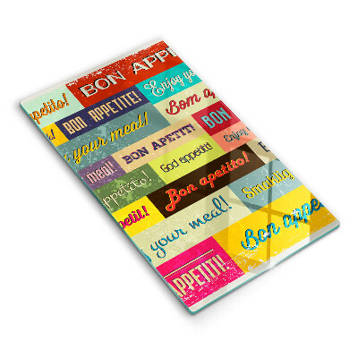 Skleněná krájecí deska Titulky Jazyky dobré chuti