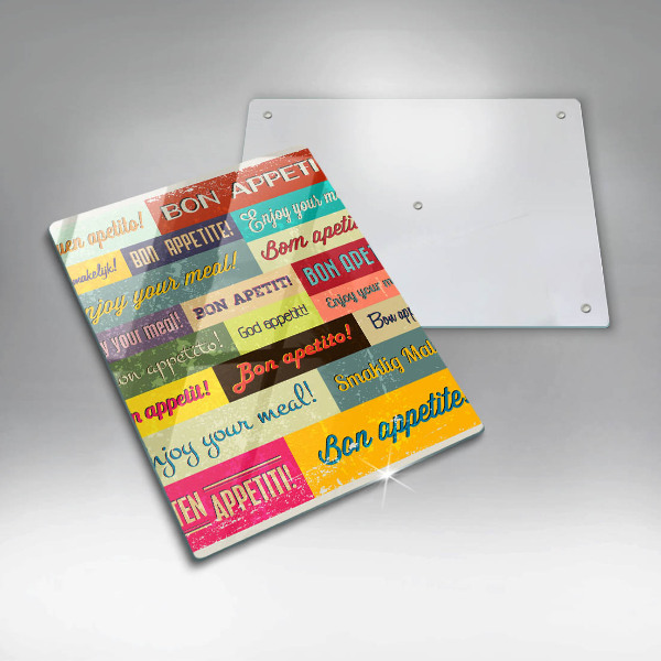 Skleněná krájecí deska Titulky Jazyky dobré chuti