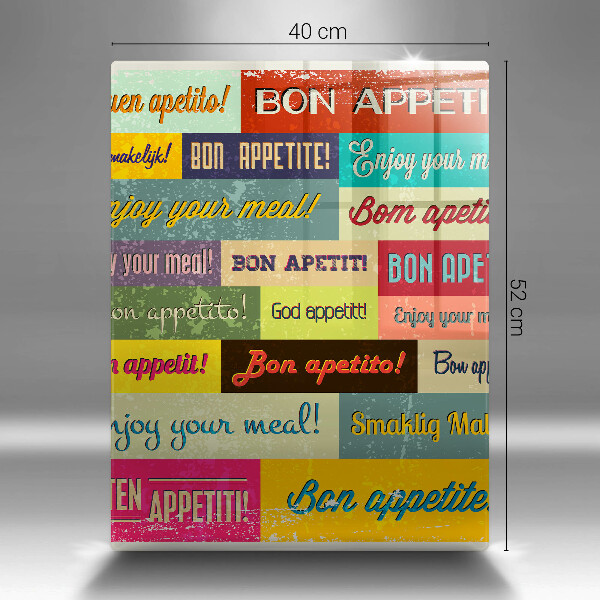 Skleněná krájecí deska Titulky Jazyky dobré chuti