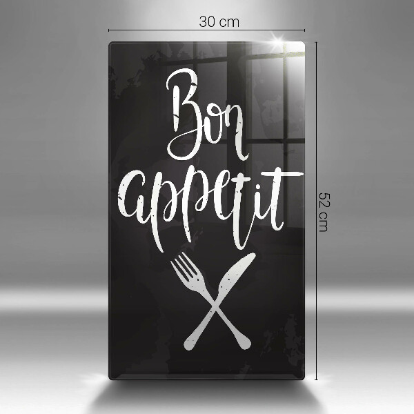 Skleněné krájecí prkénko Bon appetit nápis