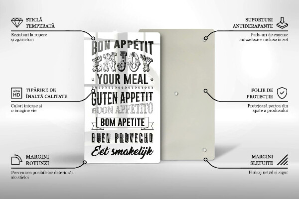 Skleněné krájecí prkénko Nápis do kuchyně věta