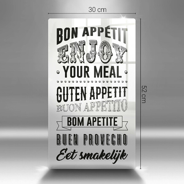 Skleněné krájecí prkénko Nápis do kuchyně věta