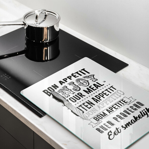 Skleněné krájecí prkénko Nápis do kuchyně věta