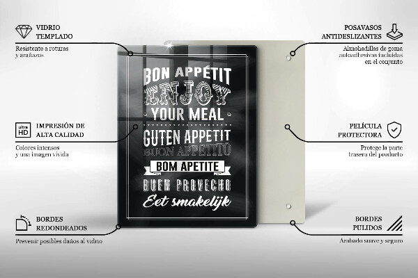 Skleněné krájecí prkénko Nápis do kuchyně věta