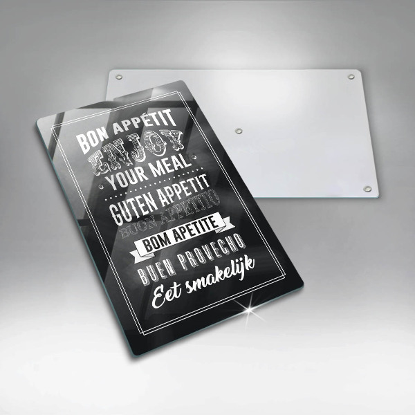 Skleněné krájecí prkénko Nápis do kuchyně věta