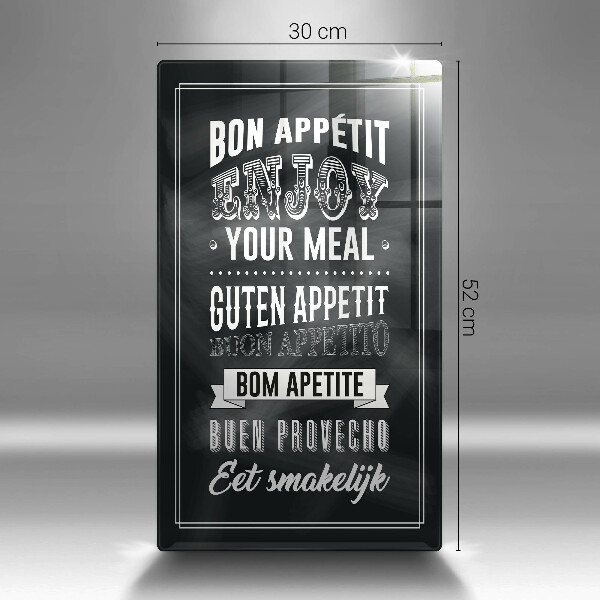 Skleněné krájecí prkénko Nápis do kuchyně věta