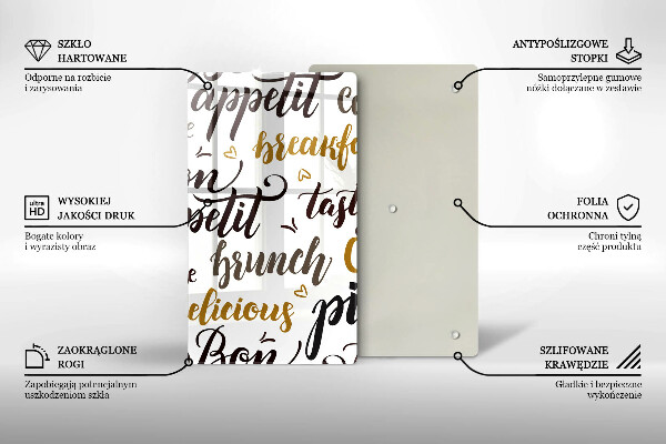 Skleněná krájecí deska Bon appetit