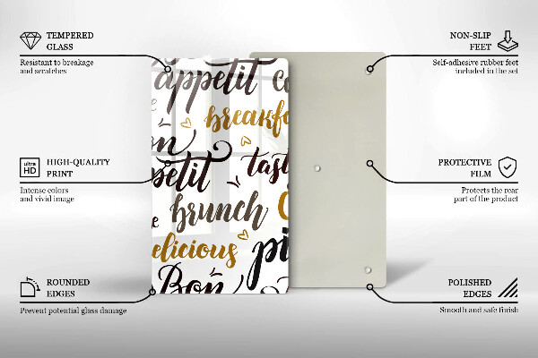 Skleněná krájecí deska Bon appetit