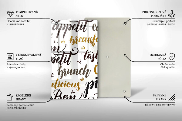 Skleněná krájecí deska Bon appetit