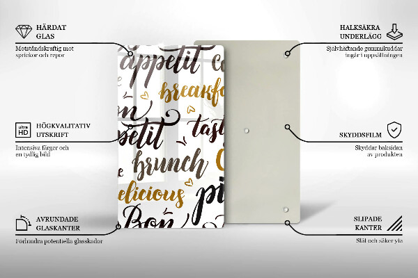 Skleněná krájecí deska Bon appetit