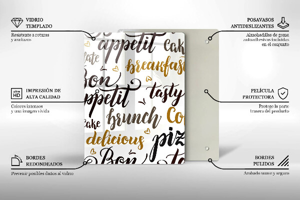 Skleněná krájecí deska Bon appetit