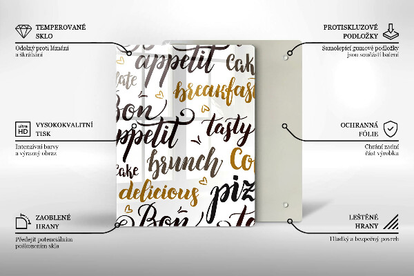 Skleněná krájecí deska Bon appetit