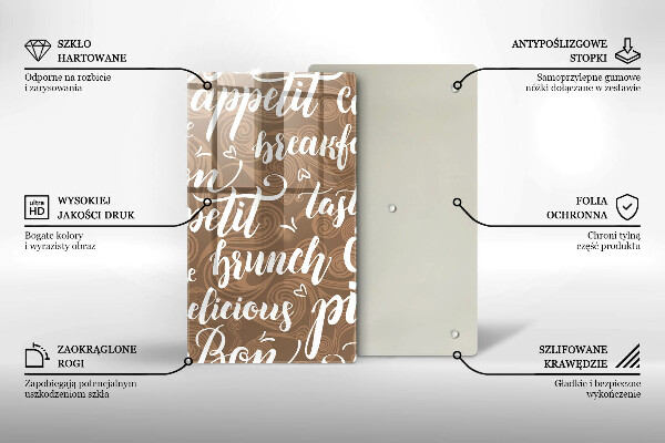 Skleněná krájecí deska Bon appetit