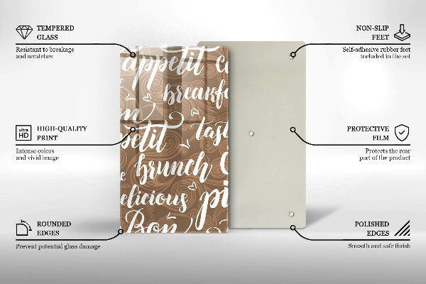 Skleněná krájecí deska Bon appetit