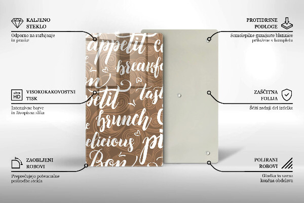 Skleněná krájecí deska Bon appetit