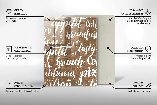 Skleněná krájecí deska Bon appetit