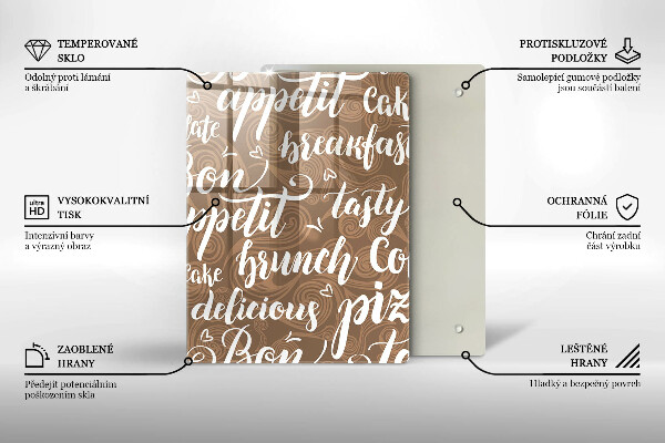 Skleněná krájecí deska Bon appetit