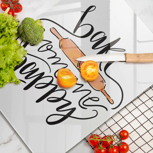 Skleněná krájecí deska Bake someone happy