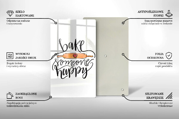 Skleněná krájecí deska Bake someone happy