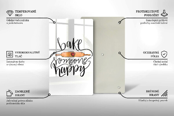 Skleněná krájecí deska Bake someone happy