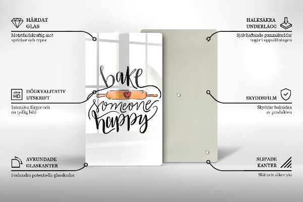 Skleněná krájecí deska Bake someone happy