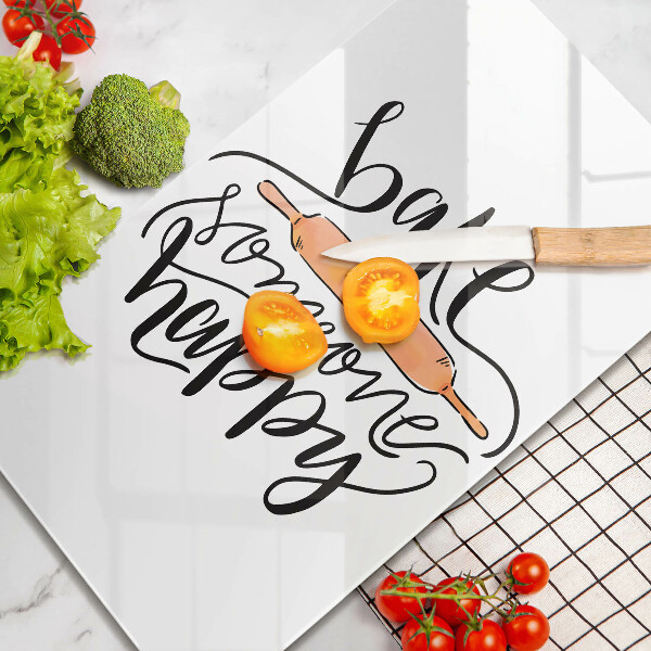 Skleněná krájecí deska Bake someone happy