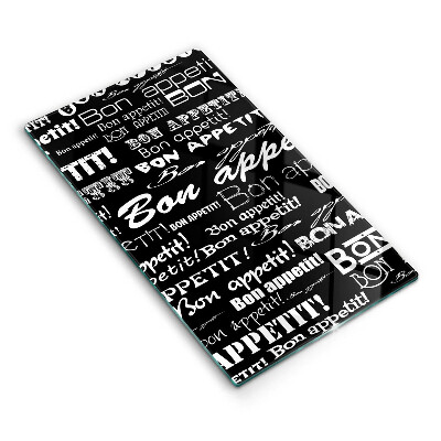 Skleněná krájecí deska Kuchyňské titulky Bon appetit