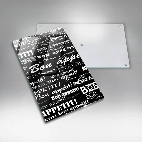 Skleněná krájecí deska Kuchyňské titulky Bon appetit