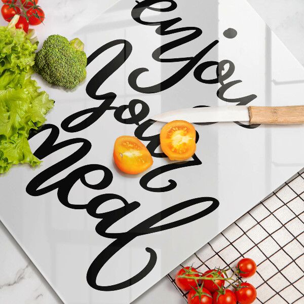 Skleněná krájecí deska Enjoy your meal