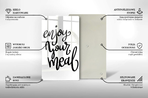 Skleněná krájecí deska Enjoy your meal