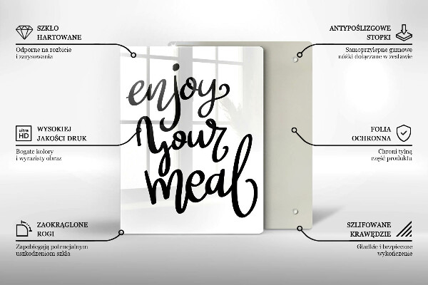Skleněná krájecí deska Enjoy your meal