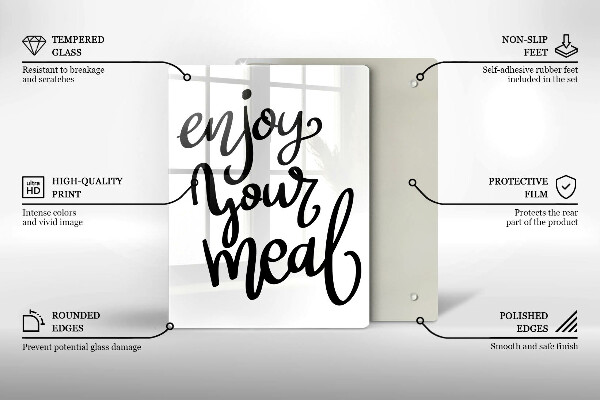 Skleněná krájecí deska Enjoy your meal