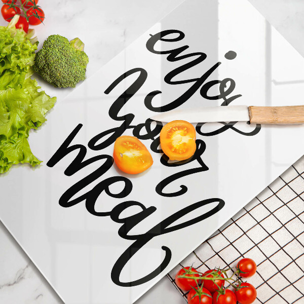 Skleněná krájecí deska Enjoy your meal