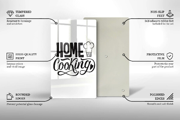 Skleněná krájecí deska Home cooking
