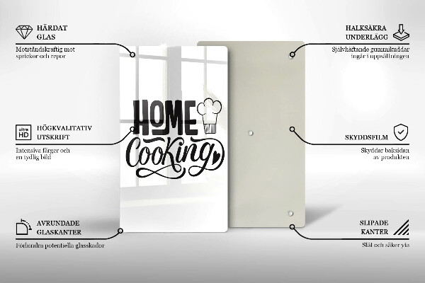 Skleněná krájecí deska Home cooking