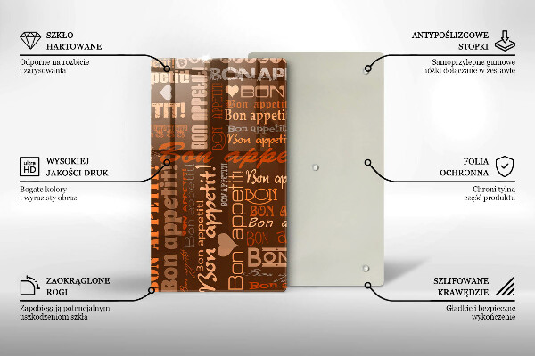 Skleněná krájecí deska Bon appetit