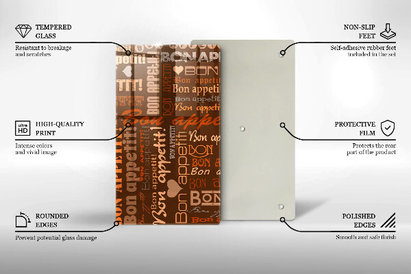 Skleněná krájecí deska Bon appetit