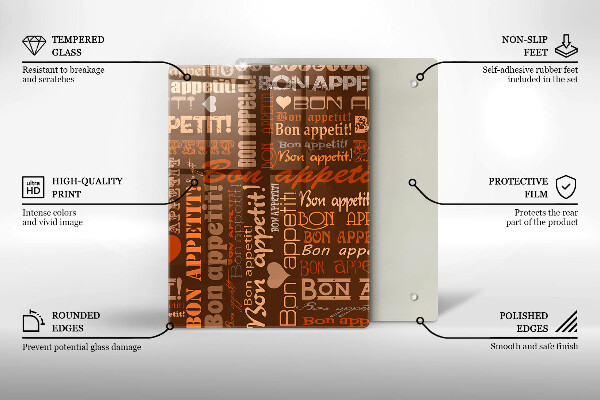 Skleněná krájecí deska Bon appetit