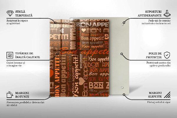 Skleněná krájecí deska Bon appetit