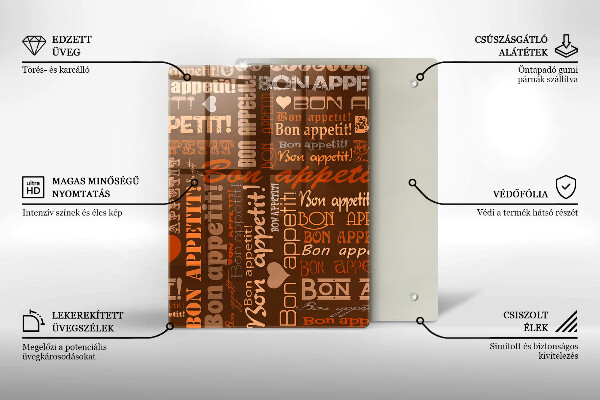 Skleněná krájecí deska Bon appetit