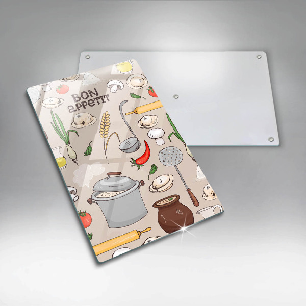 Skleněná krájecí deska Ilustrace kuchyně