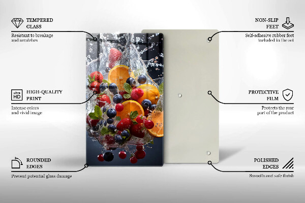 Skleněná krájecí deska Ovoce ve vodě