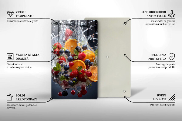 Skleněná krájecí deska Ovoce ve vodě