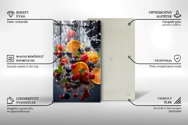 Skleněná krájecí deska Ovoce ve vodě