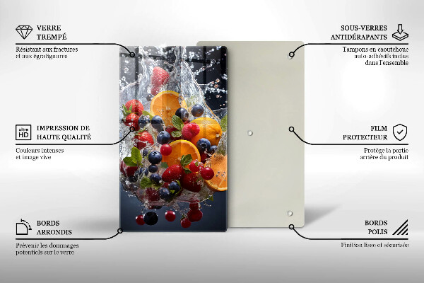 Skleněná krájecí deska Ovoce ve vodě